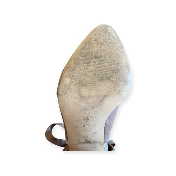 Nine West Ballet velvet lace up block heels shoes pink 9 M - Picture 9 of 11